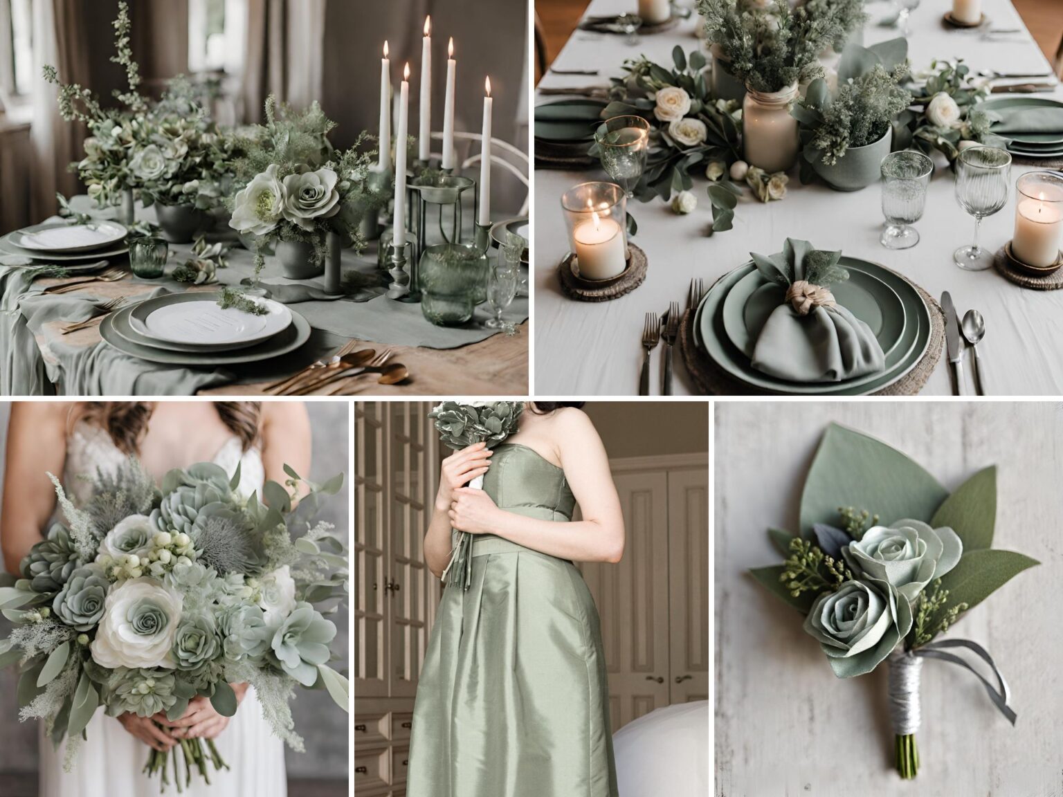 Beautiful Sage Green Wedding Color Ideas With Grey Accents