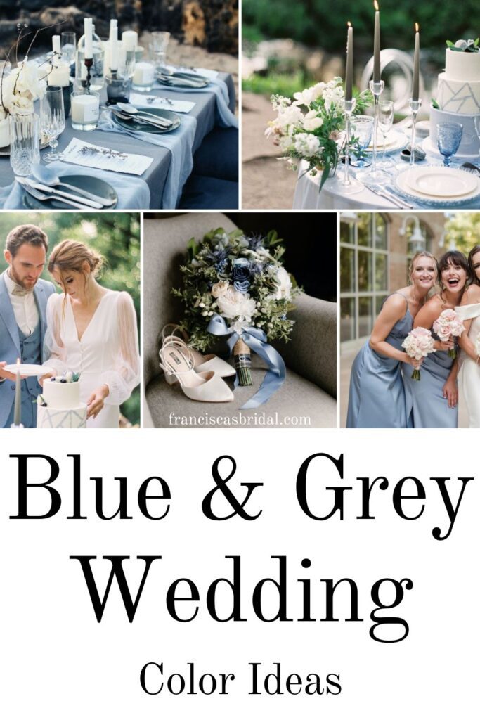 Dusty blue and grey wedding color ideas.