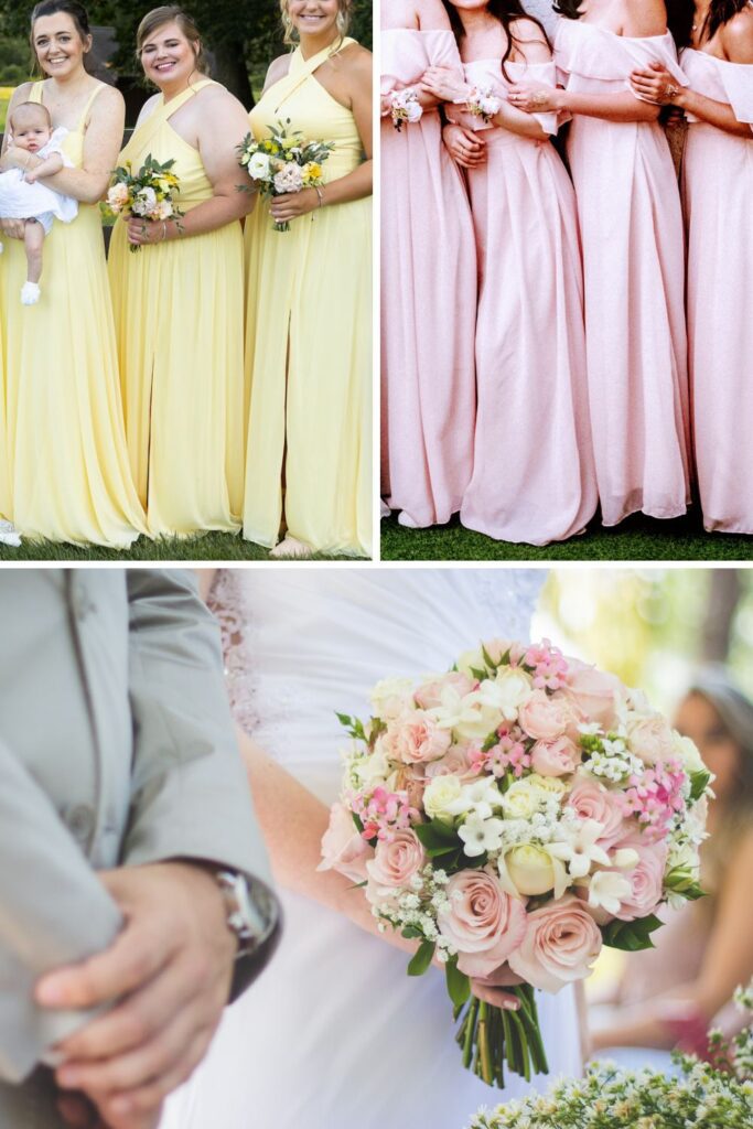 Pink and yellow wedding color ideas.