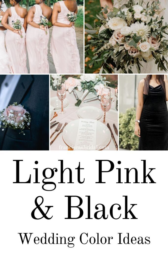 Black and light pink wedding color ideas.