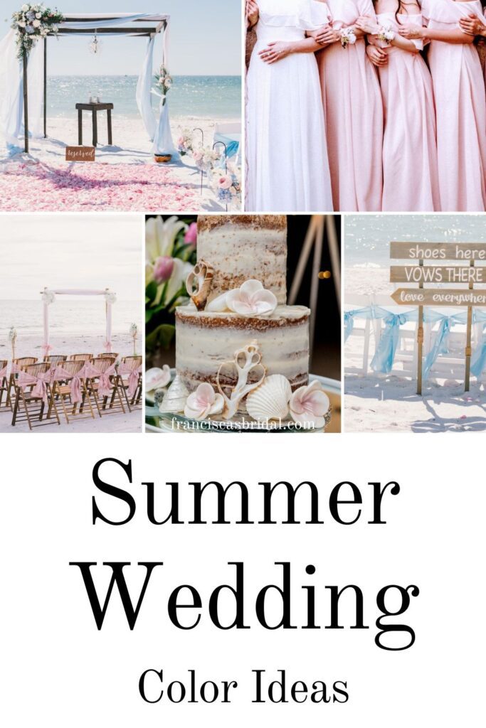 Blue and pink beach wedding color ideas.