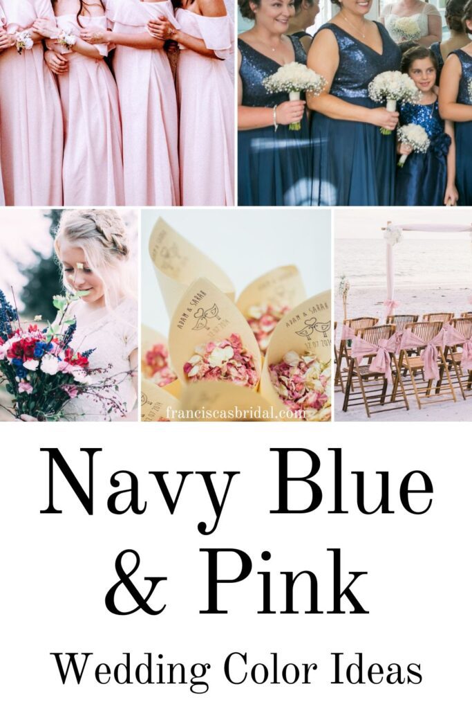 Navy blue and pink wedding color ideas.