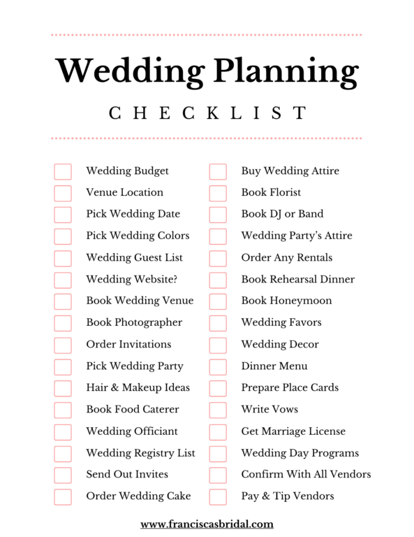 6 Month Wedding Planning Guide + Free Printable Checklist