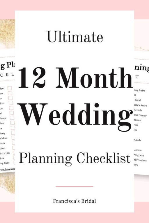 A 12 month wedding planning guide checklist printable.