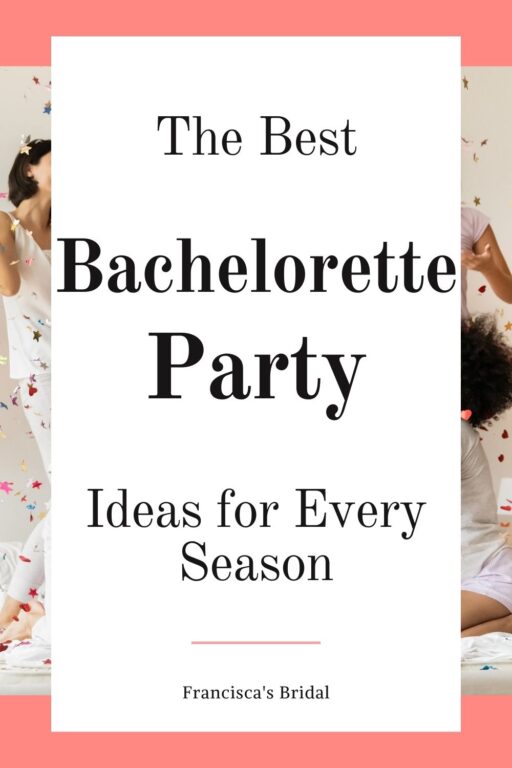 A slumber party with text best bachelorette party ideas.
