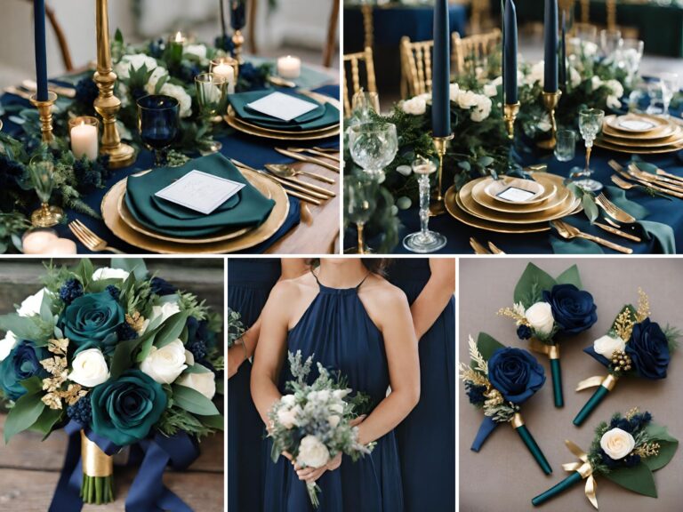 Hunter Green and Navy Blue Wedding Color Ideas: Beautiful Green, Navy ...