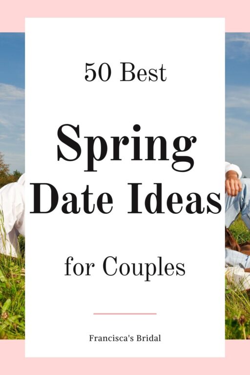 A couple having a picnic with text best spring date ideas for couples.