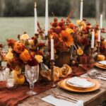 A photo with red, orange, and yellow wedding color ideas.