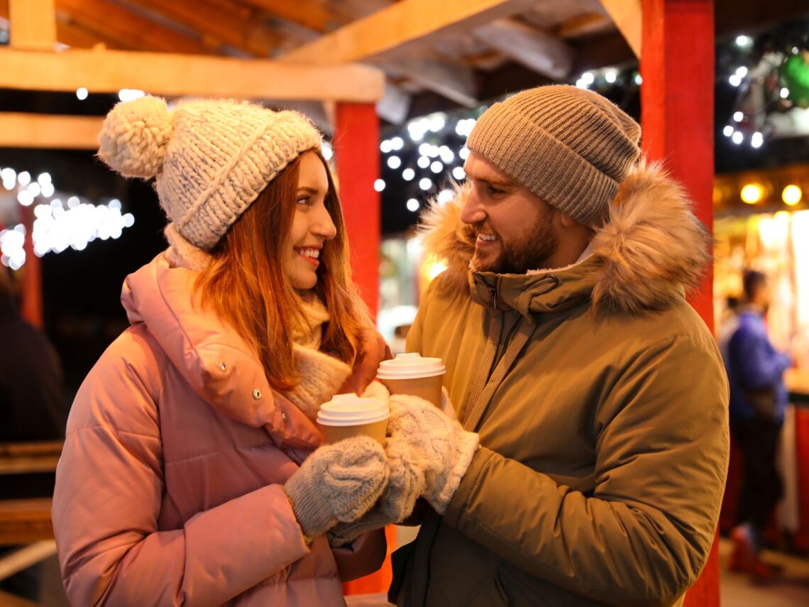 A couple at a coffee date.