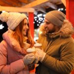 A couple at a coffee date.