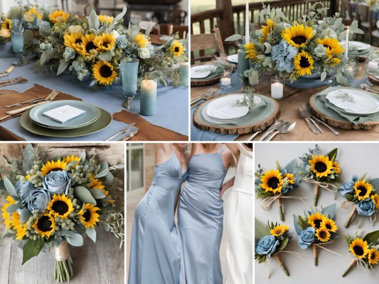 Dusty Blue And Sunflower Wedding Beautiful Dusty Blue Sage Green And Sunflower Ideas