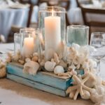 A beach themed wedding table.