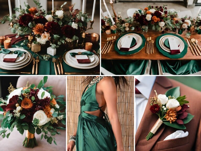 Emerald Green Wedding Color Ideas With Burgundy & Terracotta