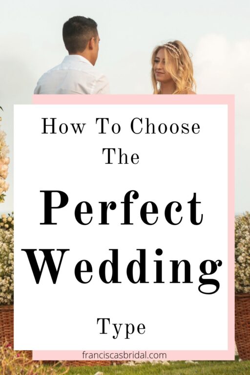 A couple eloping with text how to choose the perfect wedding type.