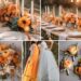 A photo collage or orange sunrise themed wedding color ideas.