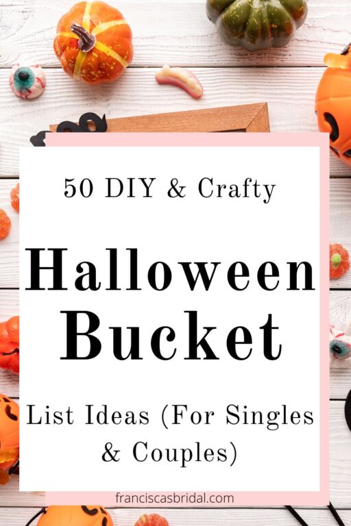 A table with mini pumpkins and text that says fun diy halloween craft ideas.