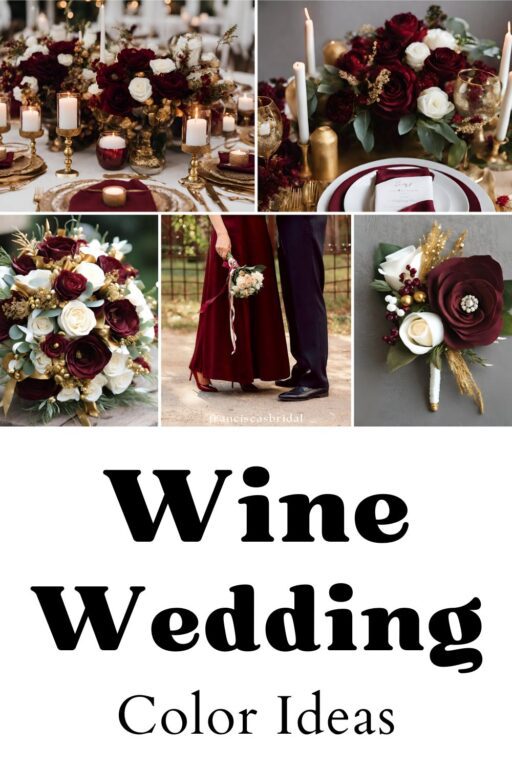 Wine Red Wedding Color Ideas: Beautiful Wine Red, Gold, and White ...