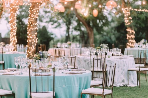 An outdoor summer beach wedding.