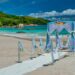 A wedding on a tropical beach front.