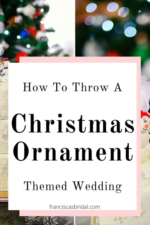 A christmas themed wedding with the text ornament wedding decor ideas.