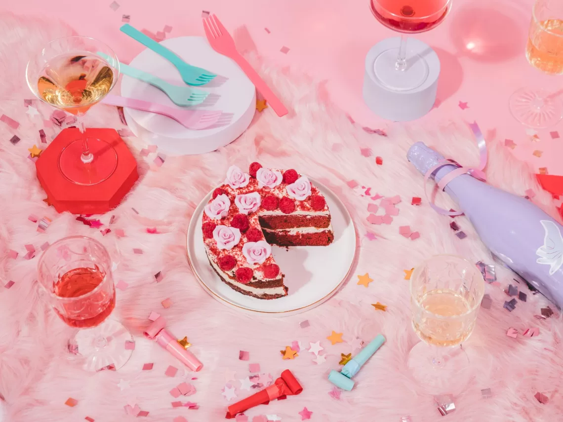 A Galentine's dessert table.