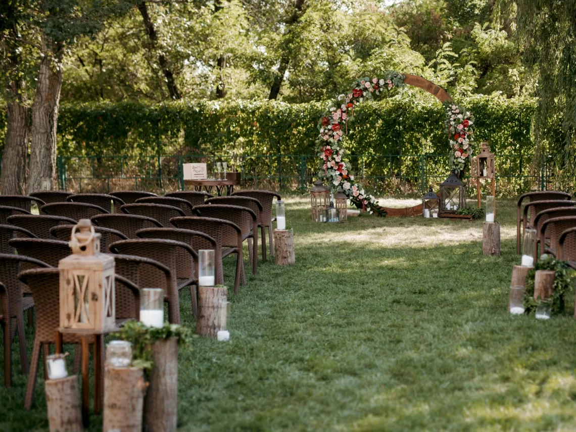 An outdoor spring wedding.