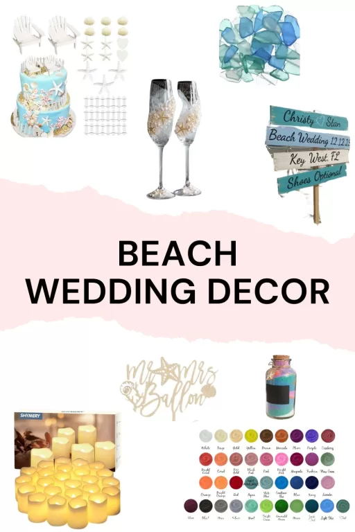 Image of 7 beach themed wedding decor ideas.