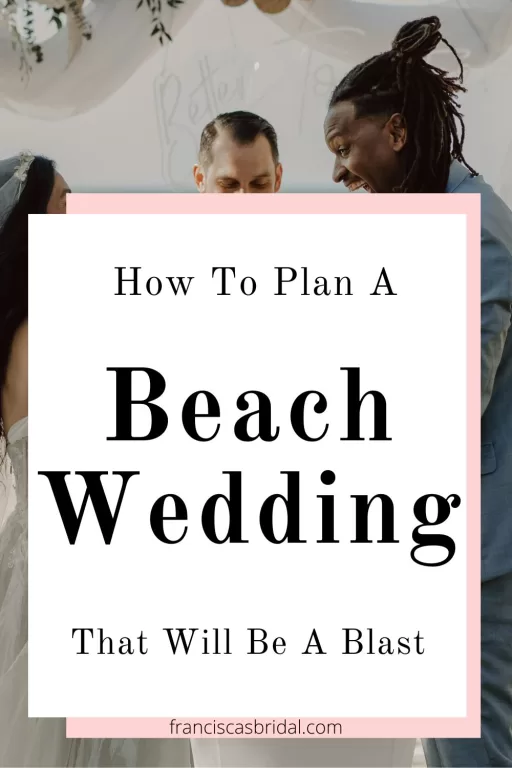 A beach wedding ceremony with the text best beach wedding theme ideas.